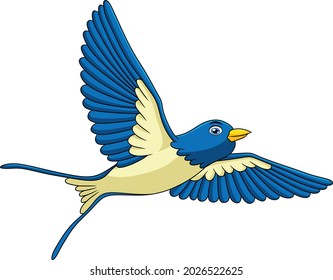 Cute Swallow bird cartoon vector illustration