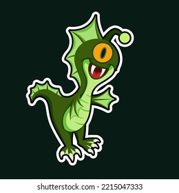 cute swamp monster. Alligator monster creature. Vector illustration