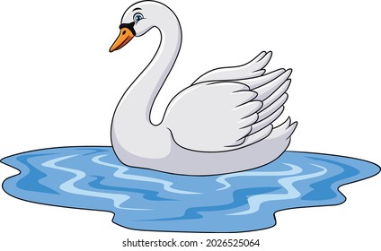 Cute Swan cartoon bird vector illustration