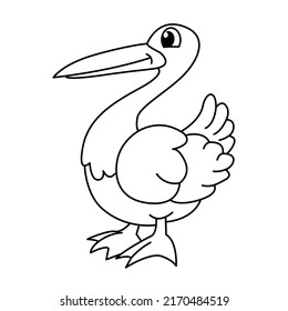 Cute swan cartoon coloring page illustration vector. For kids coloring book.