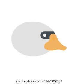 Cute swan cartoon flat style icon design, Animal zoo life nature character childhood and adorable theme Vector illustration