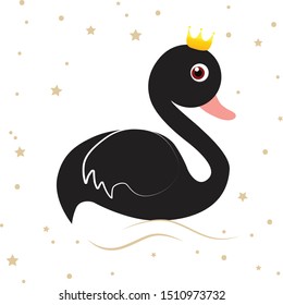 Cute Swan Cartoon Vector Illustration Stock Vector (royalty Free 