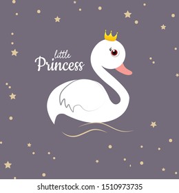 Cute Swan Cartoon Vector Illustration Stock Vector (Royalty Free ...