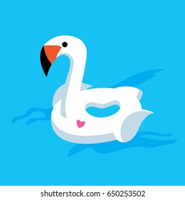cute swan float in the water