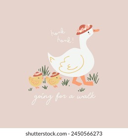 Lindo cisne dibujado a mano Vector para bebé