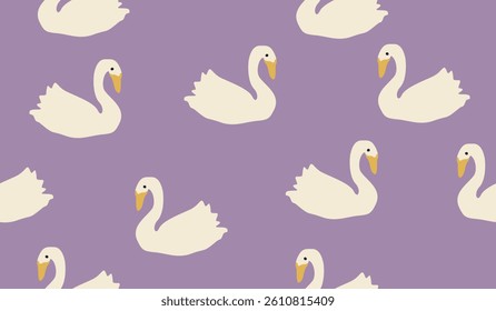 Cute swan pattern background vector design