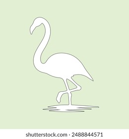 Cute swan silhouette concept animal design flat vector illustration isolated on white background