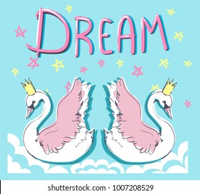 Cute Swan Vector Illustration