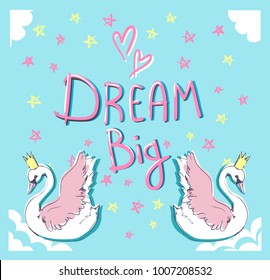 Cute Swan Vector Illustration