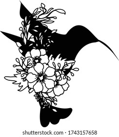 Cute, sweet and adorable Floral Bird Silhouette perfect for decor, card invitations, calendars, wall art, clothes, baby clothes, birthdays, nursery, baby shower, children, party, clothes, print.