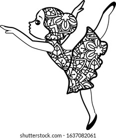 Cute, sweet and adorable mandala ballerina 