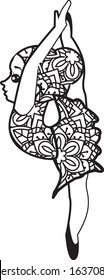Cute, sweet and adorable mandala ballerina 