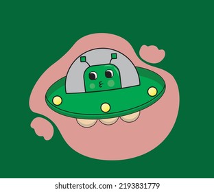 Ilustración alienígena dulce y dulce.