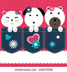 Cute and sweet baby card on birthday or shower