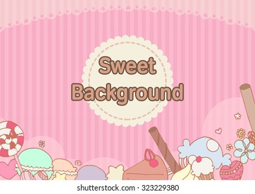 cute and sweet bakery and confectionery presentation background
