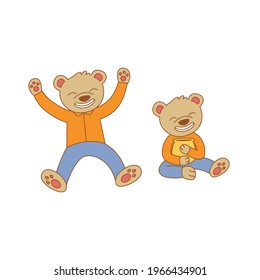 ilustración vectorial de oso dulce lindo para niños o cosas relacionadas con bebés