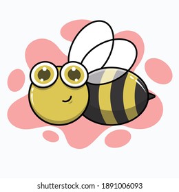 Cute Sweet Bee Cartoon Character  Illustration Design Vector