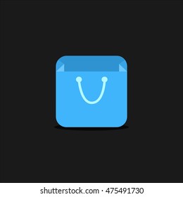 Cute sweet blue store vector icon with modern flat design