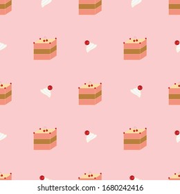 Cute and sweet cake seamless pattern.  Can use for print, template, fabric, presentation, textile, banner, poster, wallpaper