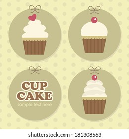 cute sweet card with cupcakes 