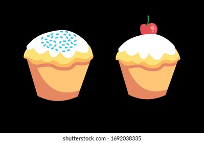 cute sweet cupcake vector illustration design