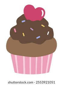 Cute and sweet cupcake vector illustration