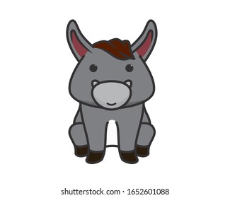 Cute and Sweet Donkey Illustration