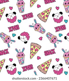 cute sweet elements for girl design patterns