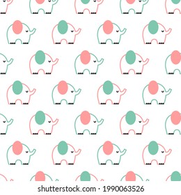 Cute Sweet Elephant Baby Vector Graphic Seamless Pattern can be use for background and apparel design