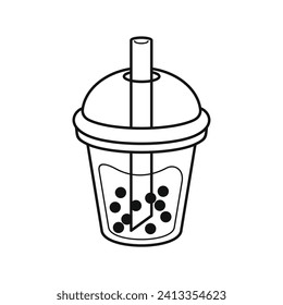 Cute sweet food beverage vector art icon design. Sugary foods simple outline. 