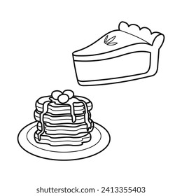 Cute sweet food beverage vector art icon design. Sugary foods simple outline. 