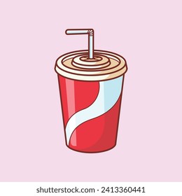 Cute sweet food beverage vector art icon design. Sugary foods simple. soda drink