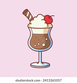 Cute sweet food beverage vector art icon design. Sugary foods simple. sweet and sugary drink