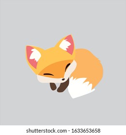 Cute sweet fox cartoon character