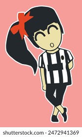 Lindo dulce chica fanáticos del fútbol Vector