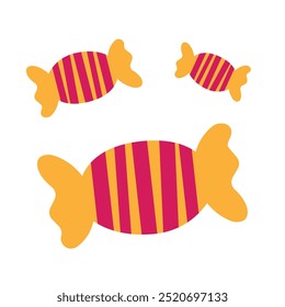 Cute and sweet Halloween wrapped candy illustration.