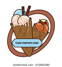Cute Sweet Ice Cream 02 Logo Template
