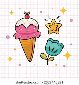 Cute and Sweet Ice Cream Vector
