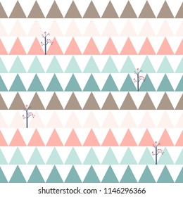 Cute sweet pink and blue triangle seamless pattern,illustration vector modern pastel color