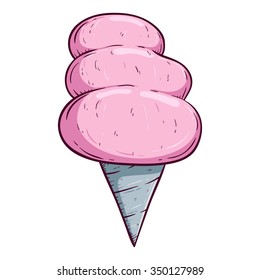 Cute Sweet Pink Cotton Candy With Color And Line