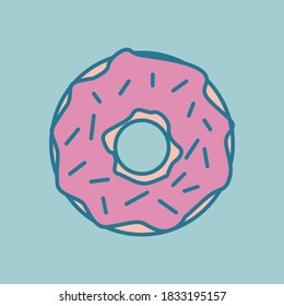 cute sweet pink donut illustration