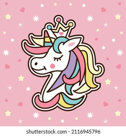 Cute sweet pony unicorn and rainbow. Girly flat vector cartoon hand drawings. Fairy character, cute, animals, horse. Pony is cute and very beautiful. The Best Unicorn Crafts TO MAKE YOUR DAY MAGICAL