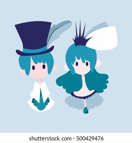 cute, sweet, Pretty, stylish, vintage and retro couple in wedding attire