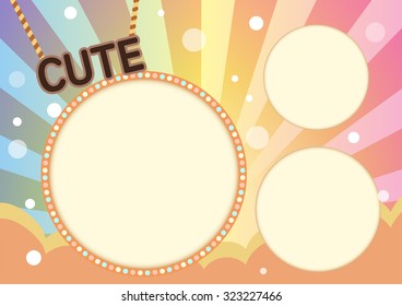 cute and sweet rainbow beam presentation background