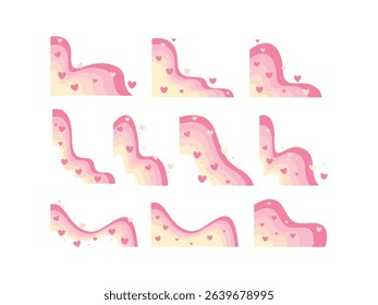 Cute and sweet rainbow love corner with pink love shaped ornament