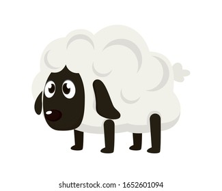 Cute and Sweet Sheep with Cartoon Style