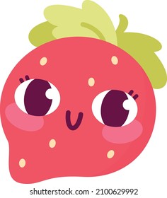 Cute sweet strawberry. Vector isolated