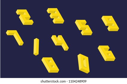 Cute and sweet Style of isometric numbers vector illustration