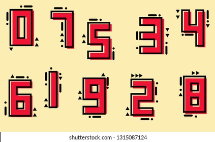 Cute and sweet Style of isometric numbers vector illustration 