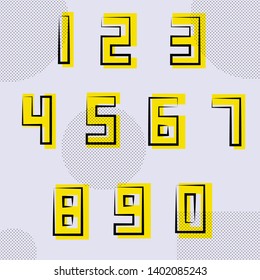 Cute and sweet Style of isometric numbers vector illustration 